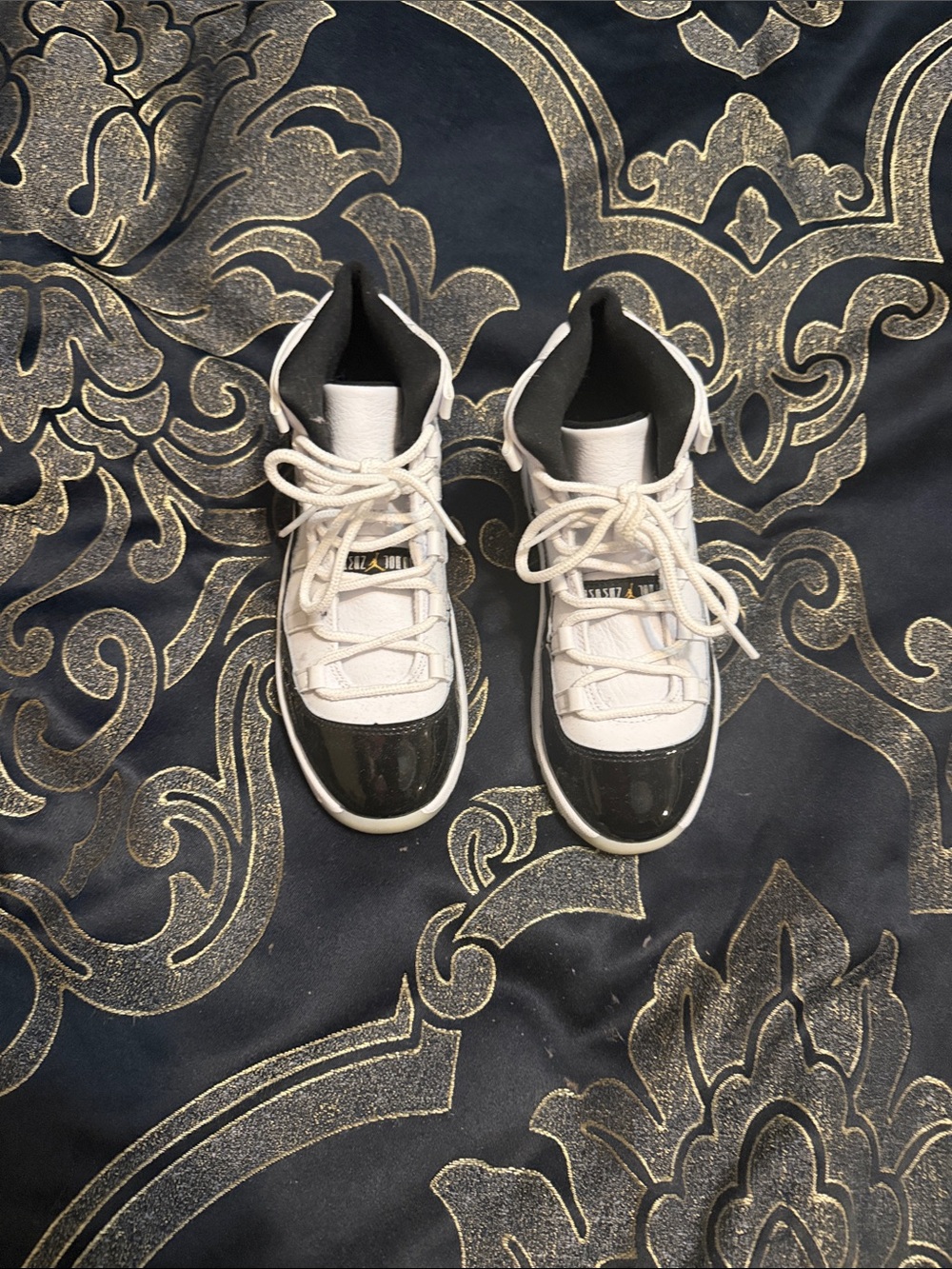 Jordan Kids White and Black High-Top Sneakers